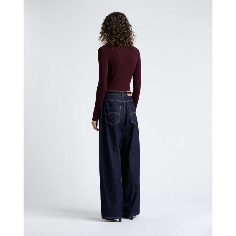 Cue Merino Turtle Neck Ribbed Knit image number 1